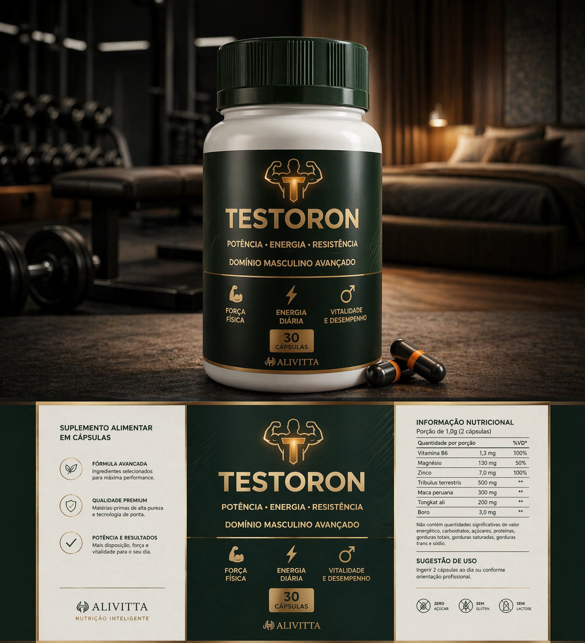 3 TESTORON Energia, presença e desempenho para homens que querem voltar ao controle