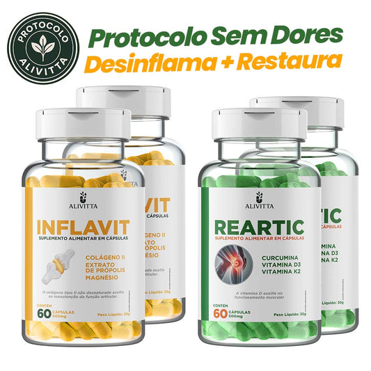 2 COMBO Protocolo Sem Dores! INFLAVIT + REARTIC – Combinação Completa para Articulações