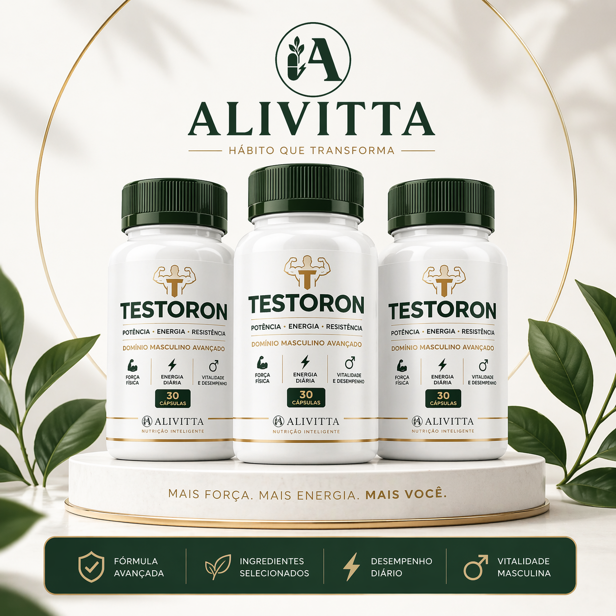 3 TESTORON Energia, presença e desempenho para homens que querem voltar ao controle