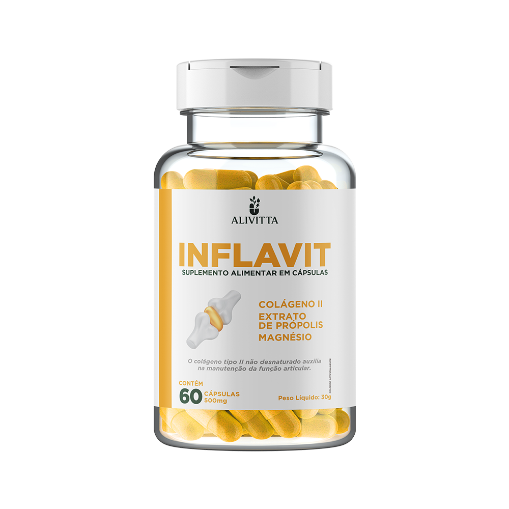 INFLAVIT – Anti-inflamatório Natural Inteligente com Colágeno II, Própolis e Magnésio