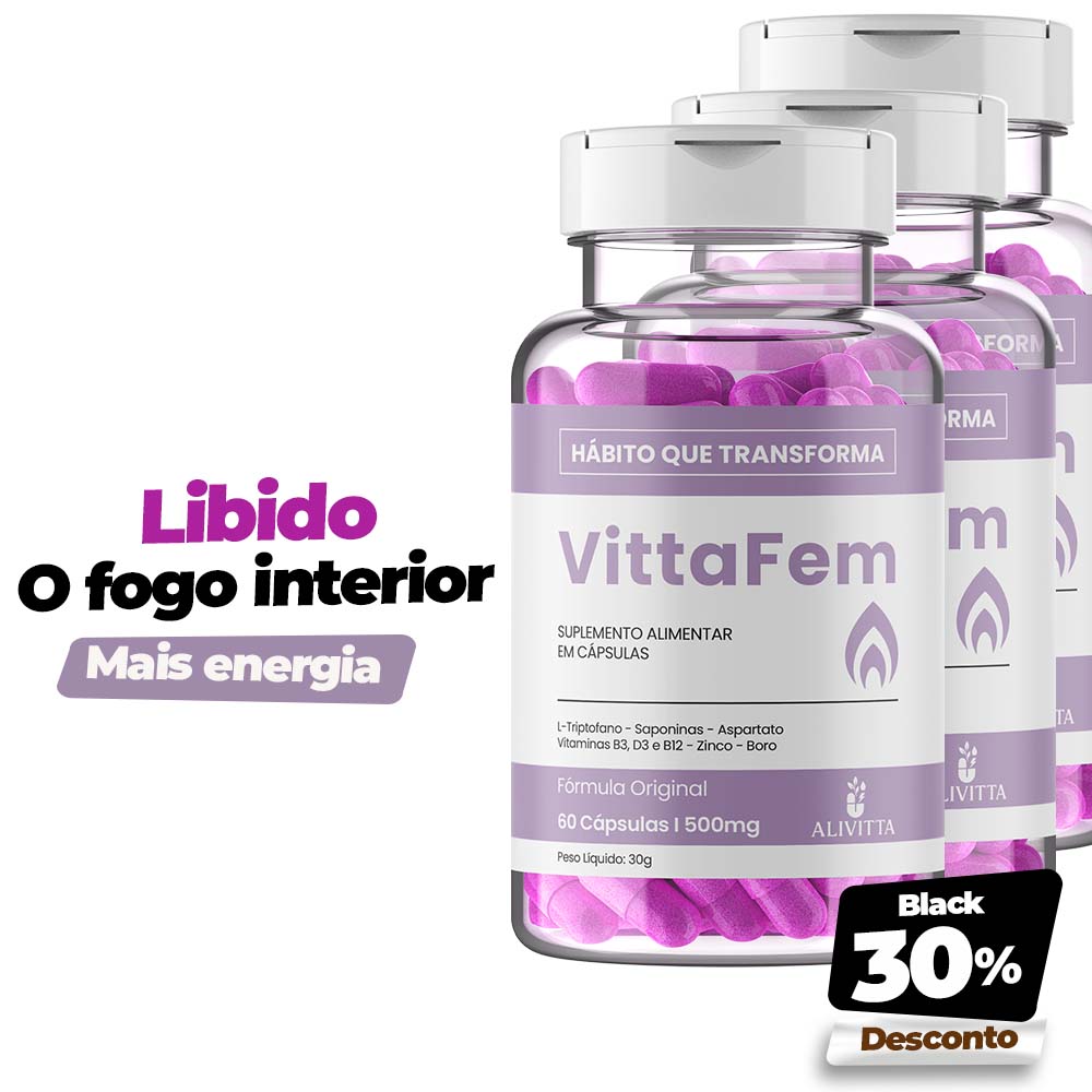 3 Meses - VittaFem - Libido – Energia, Vitalidade e Desejo Natural