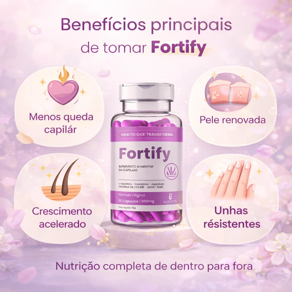 12 Meses - FORTIFY – Crescimento, Fortalecimento Capilar e Saúde da Pele